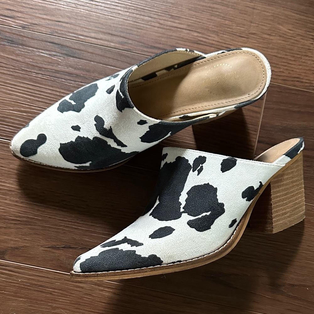 Stylish Cow Print Women's Mules 9